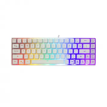 Tastatur White Shark RONIN Weiß USB QWERTY 68 Tasten LED