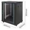 Netzwerkschrank QOLTEC 54518 19 Zoll 15U — Stahlgehäuse für 19-Zoll-Geräte
