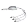 Schnellladekabel 3in1 Baseus Free2Draw USB-C auf USB-C/Lightning/Micro 100W, 1,1m (weiß)