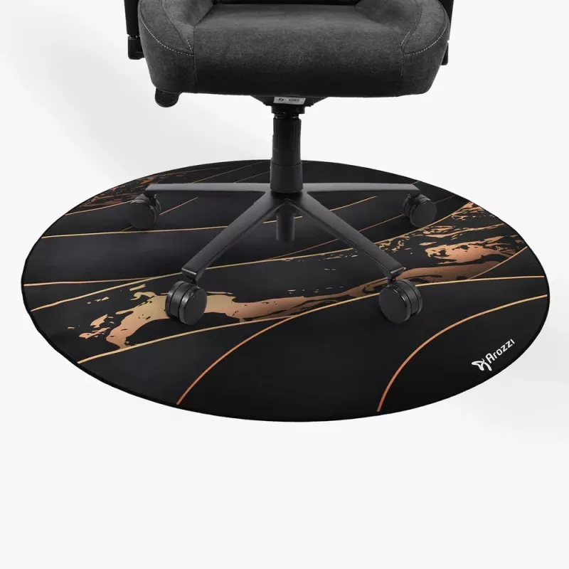 Bodenschutzmatte Arozzi Zona Round Floor Pad – Schwarz/Gold, runde Schutzmatte für Fußböden