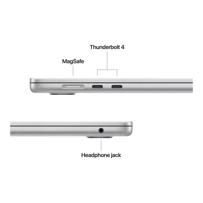 MacBook Air 15, Silber, M4 (10-CPU/10-GPU), 16 GB, 512 GB, Deutsch, 35W Dual USB-C Port Netzteil, MW1H3D/A