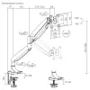 Monitorhalterung MACLEAN MC-969 Doppelarm-Gasfeder für 17–45 Zoll Bildschirme, max. Belastung 16 kg