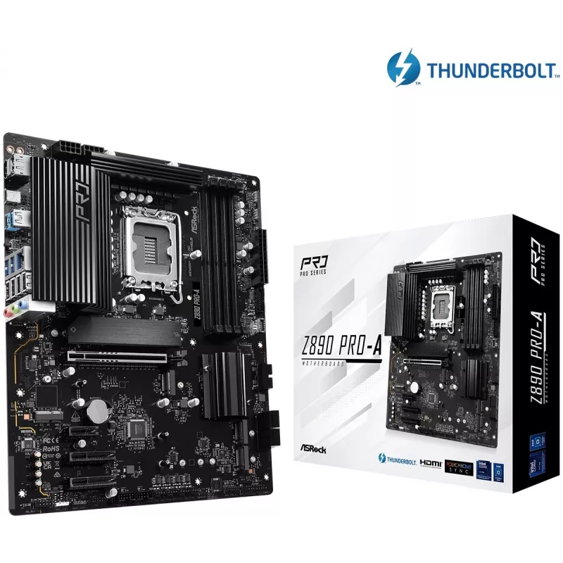 Mainboard ASRock Z890 Pro-A ATX — Intel Z890-Chipsatz, LGA 1851, DDR5, 4x DIMM, 256 GB, 2.5Gb LAN, PCIe Gen5