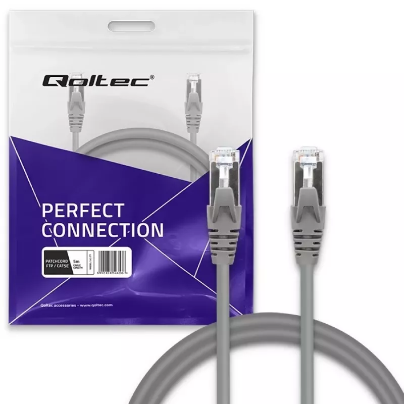 Patchkabel QOLTEC 54529 2xRJ45 CAT5e 5m Schwarz