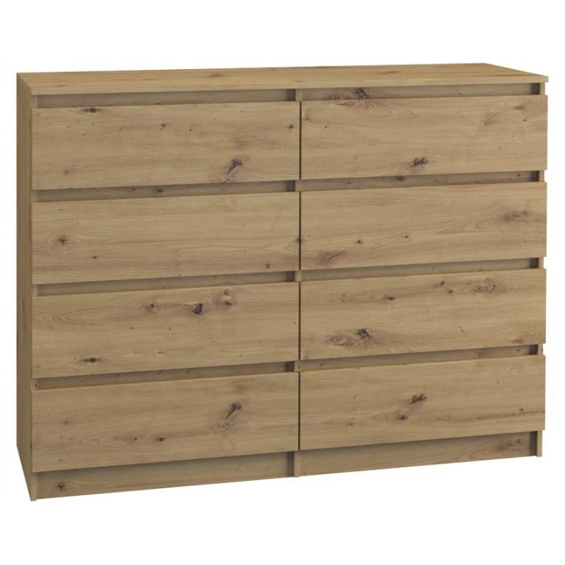 Kommode Topeshop M8 120 ARTISAN Eiche 8 Schubladen