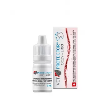 Augentropfen JM Sante Vet Protector Ligo 3 ml für Hunde und Katzen — Augenspülung bei Keratitis, Retinitis, Augentraumata