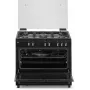 Gas-Elektroherd MPM MPM-93-KGM-32 90 cm mit Gaskochfeld, Elektrobackofen, 5 Brennern, schwarz, Energieeffizienzklasse A