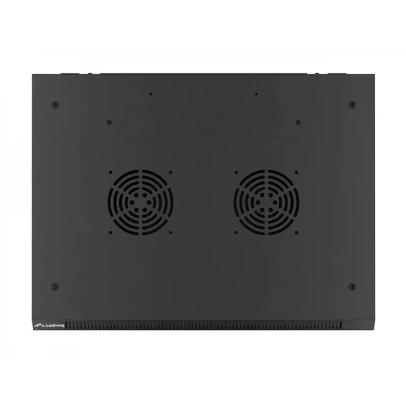 Lanberg wandmontierbarer Installationsschrank 19'' 15U 600x450mm schwarz (Glastür)