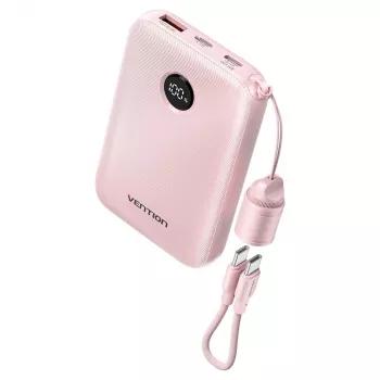 Powerbank Vention FKAP0-C 10000 mAh, 2× USB-C + 1× USB-A, 22,5 W, Pink