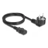 Netzkabel DELOCK CEE 7/7 (E+F) auf IEC C13 90° abgewinkelt, 1 m, H05VV-F 3x1,00 mm², schwarz