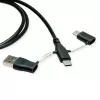 ROLINE USB 2.0 Kabel Typ C ST/ST mit Datenblockierungsadaptern A und C - Kabel - Digital/Daten