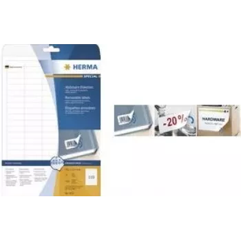 HERMA Special - Selbstklebende, rückstandsfrei ablösbare Etiketten aus matter Papier - Weiß - 88,9 x 46,6 mm - 300 Etikett(en) (25 Blatt x 12) (10010)