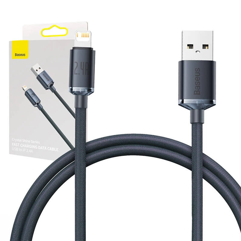 Baseus Crystal Shine Kabel USB auf Lightning, 2,4 A, 1,2 m (schwarz)
