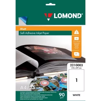 Lomond Selbstklebendes Inkjet-Fotopapier Matt A4 25 Blatt