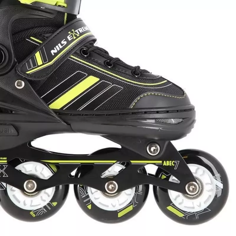 Nils Extreme NH18191 2IN1 Inline Skates SCHWARZ/LIMETTE GR. M (34-38) Mit austauschbaren Eishockeyskates