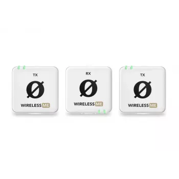 RØDE Wireless ME Dual Weiß - kompaktes kabelloses Mikrofonsystem mit zwei Sendern für Zwei-Kanal-Aufnahmen