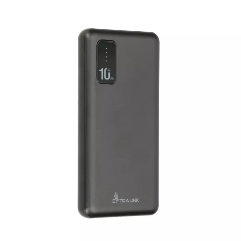 Powerbank Extralink EPB-098B 10000 mAh, LiPo, 2× USB-A + 1× USB-C, schwarz