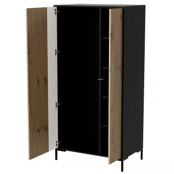 Wardrobe cama meble Cama v, schwarzer Rahmen, 4 Regale, 900×550×1840 mm