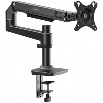 Schreibtisch-Monitorhalterung ONKRON MS75-B für Bildschirme von 43,2–96,5 cm (17 Zoll–38 Zoll), Klemme/Tischdurchführung, bis 11 kg, VESA 75×75–100×100, höhenverstellbar, schwenkbar & neigbar