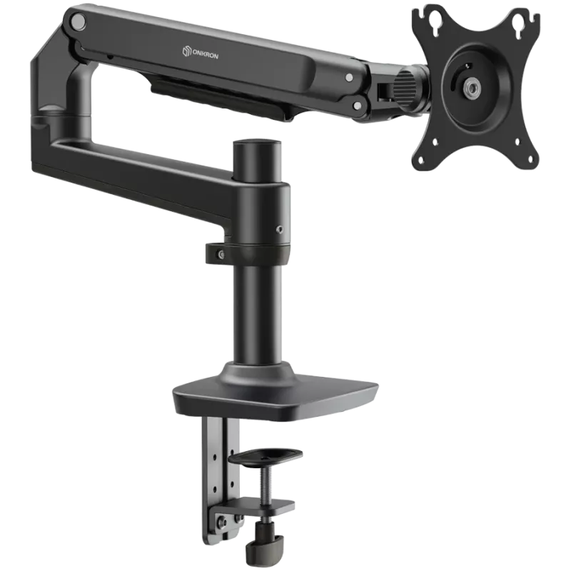 Schreibtisch-Monitorhalterung ONKRON MS75-B für Bildschirme von 43,2–96,5 cm (17 Zoll–38 Zoll), Klemme/Tischdurchführung, bis 11 kg, VESA 75×75–100×100, höhenverstellbar, schwenkbar & neigbar