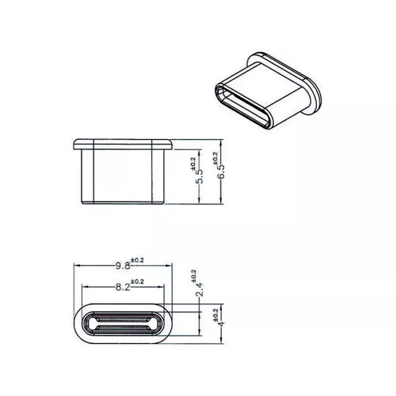 Buchsen-Schutzkappe DeLOCK 64014 USB Typ-C Schwarz 10 Stück