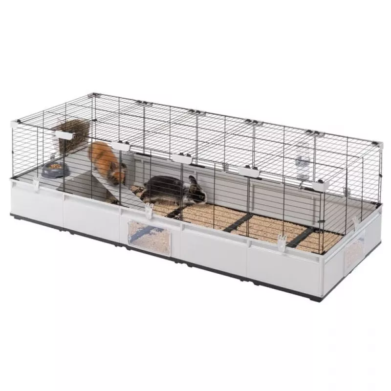 FERPLAST Modular 4 – Käfig für Kaninchen und Hausmeerschweinchen – 179 x 72 x 56 cm