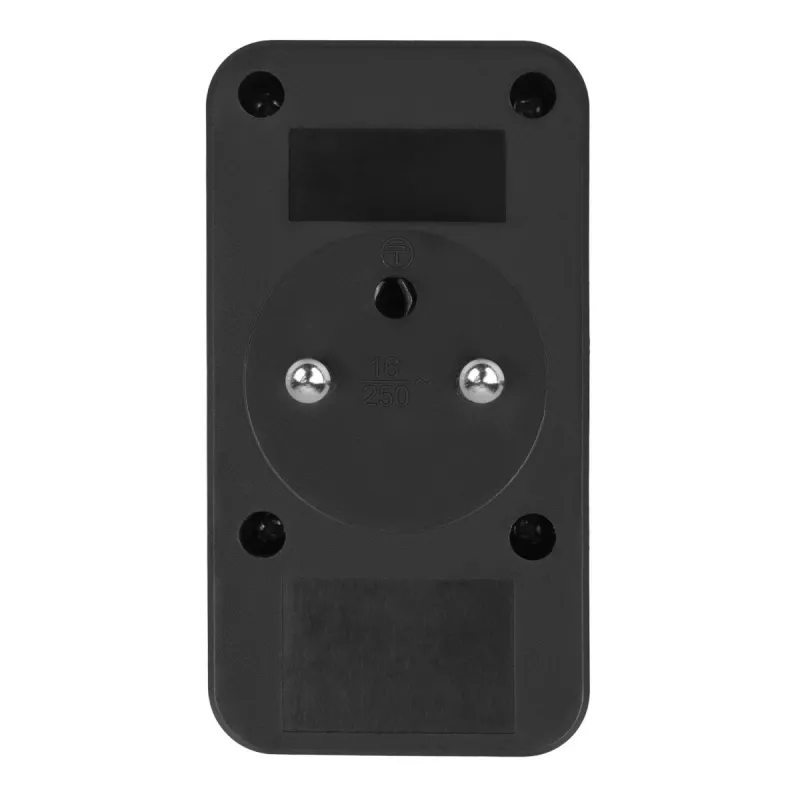 Power Splitter MACLEAN MCE249 F/B – 2 AC-Steckdosen (16A + 6A) mit 2×USB-A und 2×USB-C PD 20W, EU-Stecker, schwarz