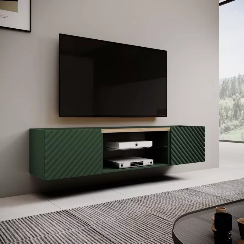 EF ONDA RTV-Schrank 180.5x40xH58.39 grün (stehend oder wandmontiert)