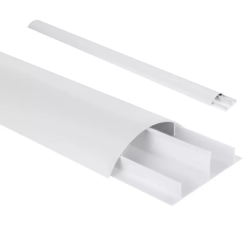 Aluminium-Abdeckleiste MACLEAN MC-814 W weiß – Kabelorganisationsleiste, starres Aluminiumprofil zum Verbergen von Kabeln