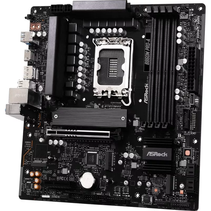 Mainboard ASRock B860M Pro-A micro ATX — Intel B860, LGA 1851, DDR5, 4 DIMM, bis zu 256 GB, 2.5Gb Ethernet