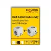DeLOCK 11501 Netzstecker-Adapter Typ F Weiß 3A USB-Ports