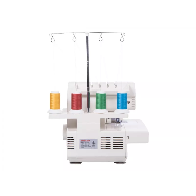 Overlock-Nähmaschine SINGER 14SH654 — Elektrisch, 4-Stufen-Knopfloch, Freiarm, 1300 Stichmuster, Weiß