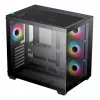 PC-Gehäuse DeepCool CG530 4F Midi Tower Schwarz — gehärtetes Glas, ATX/ITX/Micro ATX, 3x120mm Lüfter, USB-C