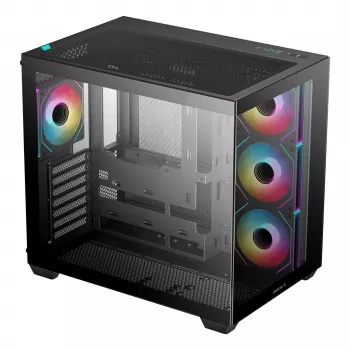 PC-Gehäuse DeepCool CG530 4F Midi Tower Schwarz — gehärtetes Glas, ATX/ITX/Micro ATX, 3x120mm Lüfter, USB-C