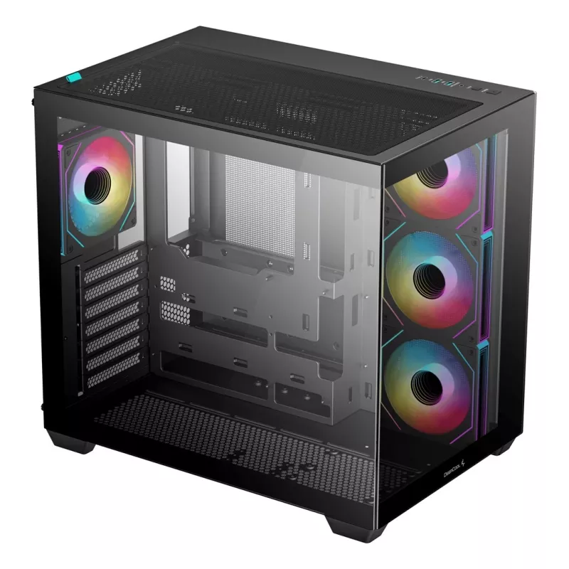 PC-Gehäuse DeepCool CG530 4F Midi Tower Schwarz — gehärtetes Glas, ATX/ITX/Micro ATX, 3x120mm Lüfter, USB-C