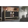 Cama PORTO 2D Kommode 150x38x77 Eiche/schwarz
