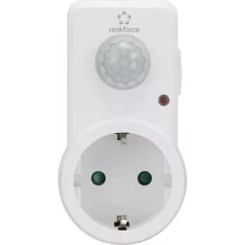 Renkforce 1588385 Zwischenstecker PIR-Bewegungsmelder 120° Weiß IP20