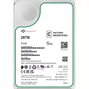 HDD SEAGATE Exos 3,5 Zoll 28 TB SATA WIEDERAUFBEREITET, Modell ST28000NM000C-REC