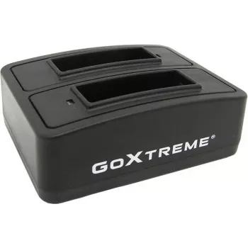 GoXtreme Dual Vision 4K Akku-Ladestation – Dual-Bay-Ladegerät für Action-Kamera-Akkus, Modell 01492
