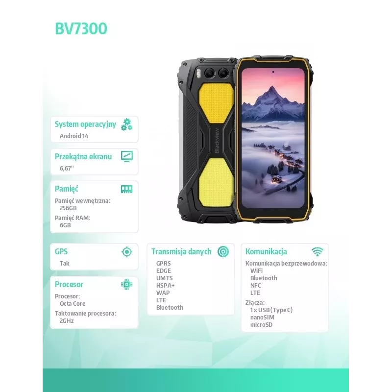 Smartphone Blackview BV7300 6GB/256GB Gelb