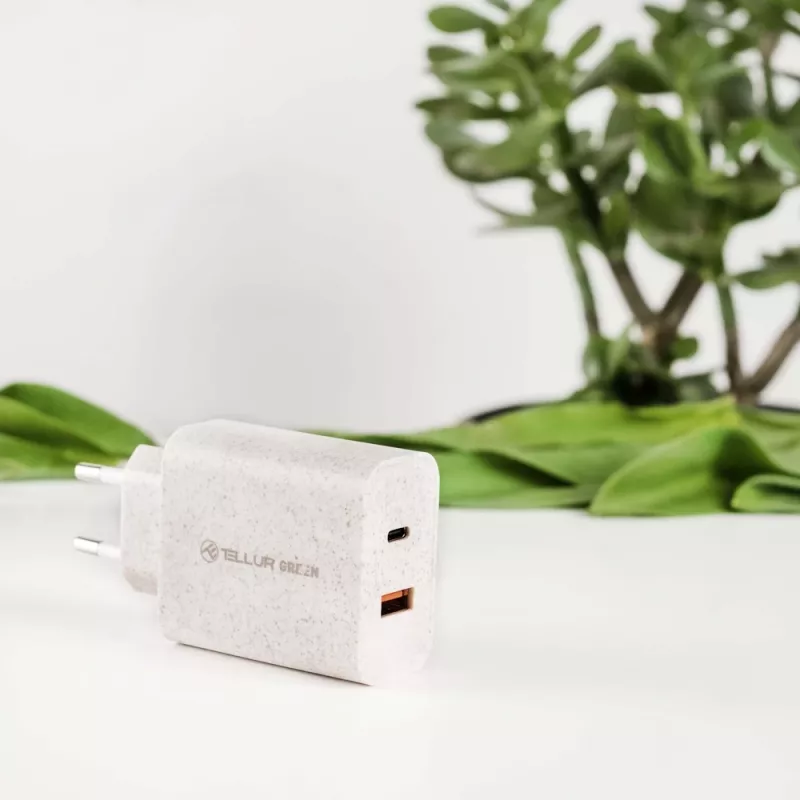 Ladegerät Tellur TLL151321 Type-C PD20W USB QC3.0, 20W PD und QC3.0 Schnellladung