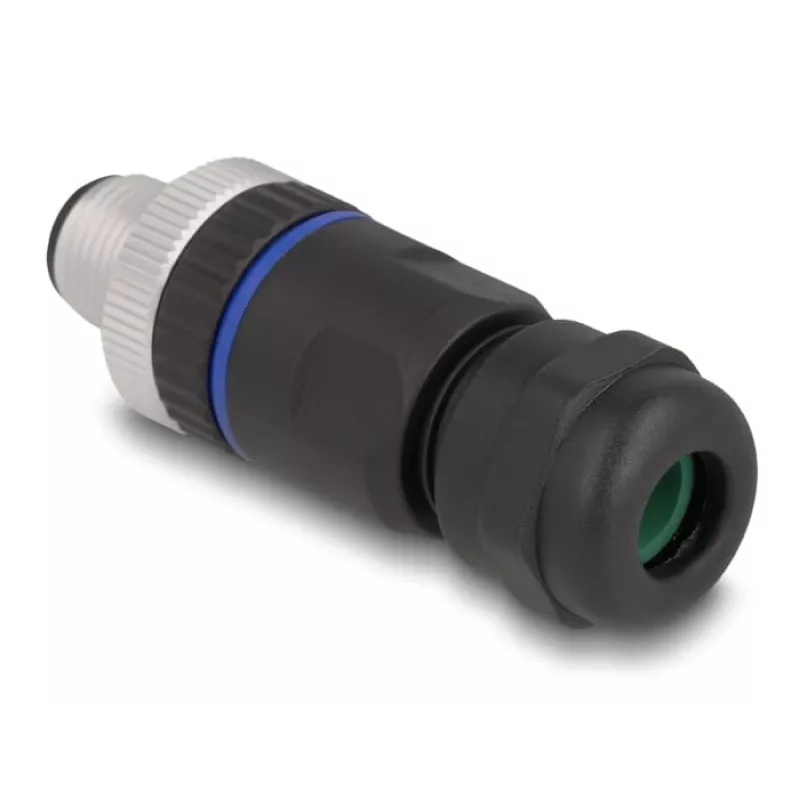 DeLOCK M12 Steckverbinder A-codiert 8-polig Stecker Schraubanschluss