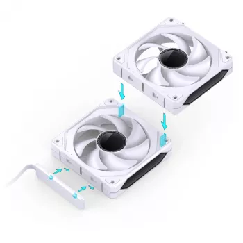 Lüfter Jonsbo ZL-120W PWM ARGB 120mm Weiß — 120 mm, PWM, ARGB