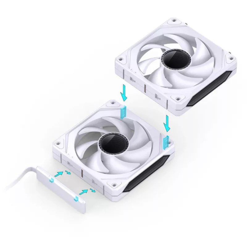 Lüfter Jonsbo ZL-120W PWM ARGB 120mm Weiß — 120 mm, PWM, ARGB