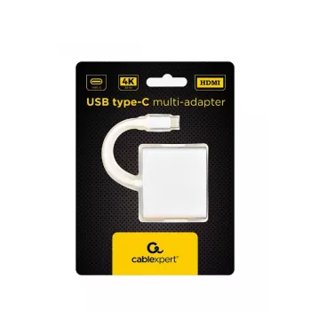 USB-Grafikadapter GEMBIRD A-CM-HDMIF-02-SV, HDMI-Ausgang, bis zu 3840×2160, silber, 58,5×51×11,6 mm