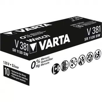 Einwegbatterie Varta 00381101111 Silberoxid (S)