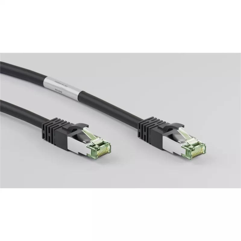 Goobay CAT 8.1 Patchkabel, S/FTP (PiMF), Schwarz, 2 m - LSZH halogenfrei, Kupfer AWG 24 (66722)
