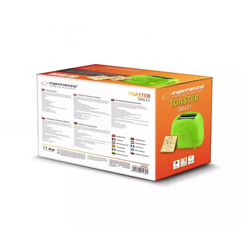 Esperanza EKT003 Smiley Toaster, 750 W, grün