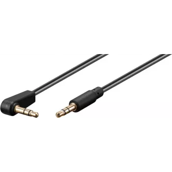 Goobay Audio-Verbindungskabel AUX, 3,5 mm Stereo 3-pol., schlank, CU, abgewinkelt (59526)