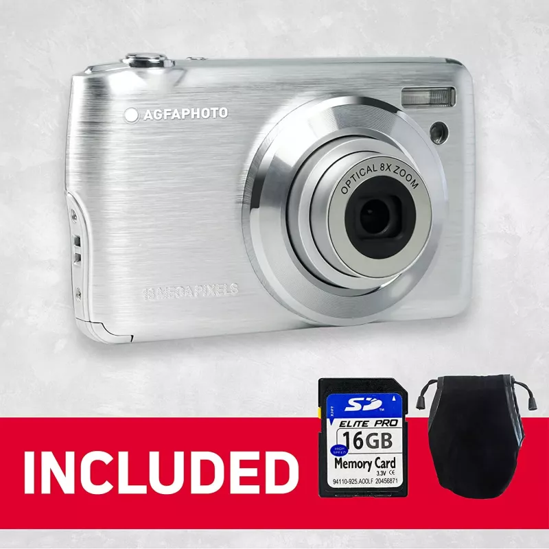 Agfa Photo DC8200 Silber + Tasche + SD-Karte 16 GB